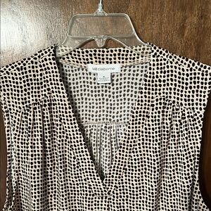 Liz Claiborne Ombre Brown to Pink Sleeveless Pleated Blouse